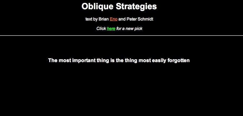 Brian Eno’s Oblique Strategies [link]